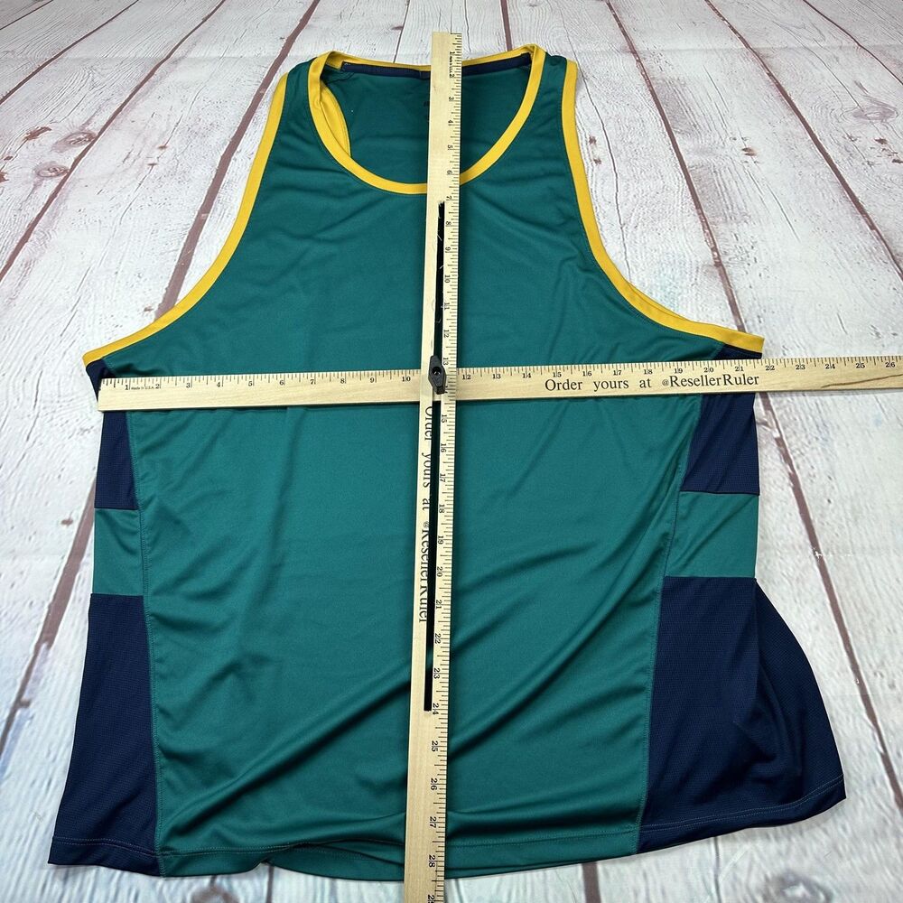 Brooks Running Shirt Mens XXL Green Yellow Singlet Tank Mesh Racing 211220 - Picture 7 of 11
